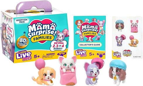 Little Live Pets Mama Surprise Families Puppy Adoption، شخصيات الجراء من سلالات عشوائية، تتضمن 3 و4 و5 جراء صغيرة للتبني وتكوين عائلة، أطفال بعمر 5 سنوات فما فوق، مشهورة (LP305000) in Kuwait