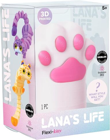 صندوق قطط مرن مطبوع ثلاثي الأبعاد من Lana's Life (أبيض) - 1 مخلب قط أبيض فردي يحتوي على 1 قطة مرنة مطبوعة ثلاثية الأبعاد متنوعة بشكل عشوائي بالداخل - لعبة تململ لطيفة مستوحاة من لانا in Kuwait