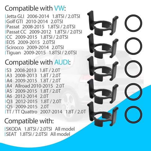 06H121142B 5pcs Cooling Water Pump Temperature Sensor Retainer Spring Clips Fits for VW Jetta Golf Passat CC EOS Scirocco Tiguan Audi A3 A4 A5 A6 S3 Q3 Q5 Skoda/SEAT 1.8TSI / 2.0TSI in Kuwait