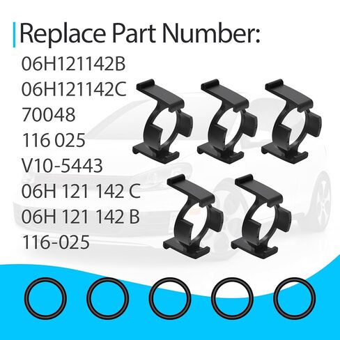 06H121142B 5pcs Cooling Water Pump Temperature Sensor Retainer Spring Clips Fits for VW Jetta Golf Passat CC EOS Scirocco Tiguan Audi A3 A4 A5 A6 S3 Q3 Q5 Skoda/SEAT 1.8TSI / 2.0TSI in Kuwait