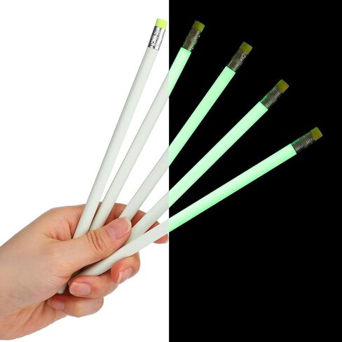 50 Pack Glow in the Dark Pencils Bulk Fun Green Fluorescent Glow Writing Pencil with Eraser Drawing Stationery for Classroom Student Kid Homework School Reward Supplies Party Favors Gifts in Saudi Arabia