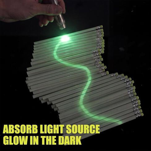 50 Pack Glow in the Dark Pencils Bulk Fun Green Fluorescent Glow Writing Pencil with Eraser Drawing Stationery for Classroom Student Kid Homework School Reward Supplies Party Favors Gifts in Saudi Arabia