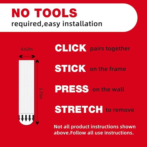 Picture Hanging Removable Hook-and-Loop Strips, 20-Sets Set Damage-Free Picture Hanging Tool Kit Residue-Free Wall Tape, Adhesive Strips, Hook and Loop Tape, Mounting Tape -M in Kuwait