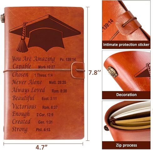 Graduation Gifts for Her Him Leather Journal Notebook Inspirational Graduation Gifts High School University College PHD Masters Degree Graduation Gift Ideas for Women Men in Saudi Arabia