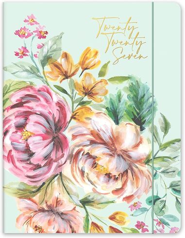 Orange Circle Studio 2027 Bella Flora 17-Month Just Monthly Planner, 7.5 x 9.75 Inch Floral Calendar (Aug 2026–Dec 2027), Tear-Off To-Do Lists, Notes Pages, Pocket Folder, Elastic Band Closure in Saudi Arabia