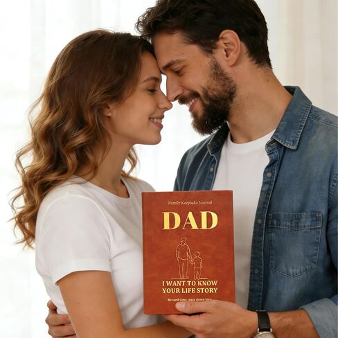 أبي، أريد أن أعرف قصة حياتك: مجلة تذكار موجهة للأب (غلاف مقوى) هدية عاطفية لعيد الأب، أو عيد الميلاد، أو عيد الميلاد. يتضمن علامات تبويب الفهرس والقلم. in Kuwait
