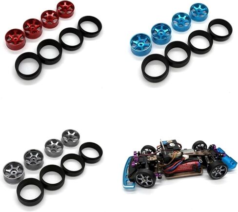 معدن متوافق مع WLtoys 284019-A 284191 284131 284010 K969 K989 RC 1/28 متوافق مع Kyosho M-INI-Z AWD 22 مم أجزاء إطارات الانجراف (رمادي فاتح) in Kuwait
