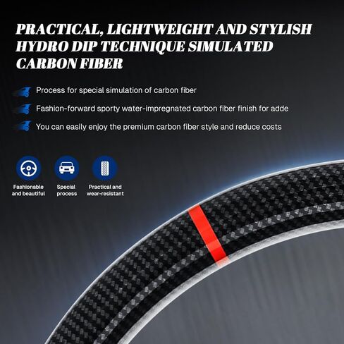 Hydro Dip Carbon Fiber Steering Wheel for Infiniti D-shaped Flat-bottom Preforated Leather Grip Hand-Stitched Steering Wheel for Infiniti Q50 2014-2017 in Saudi Arabia