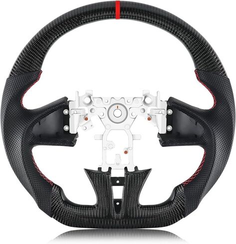 Hydro Dip Carbon Fiber Steering Wheel for Infiniti D-shaped Flat-bottom Preforated Leather Grip Hand-Stitched Steering Wheel for Infiniti Q50 2014-2017 in Saudi Arabia
