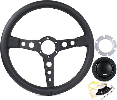 Prototipo BLACK EDITION 350mm Simulator Game Sim Racing Steering Wheel - 6x70mm Bolt Pattern,Anodized Spokes,Black Stitching in Saudi Arabia