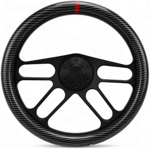 14" Billet Black Aluminum Muscle - Half Wrap Steering Wheel With Horn Button 4 Spoke in Kuwait