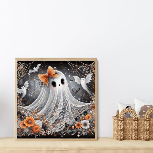Xylogist Halloween Diamond Art Kits for Adults, 5D Halloween Diamond Painting, DIY Ghost Paint by Diamonds for Adults, Full Drill Gem Art for Adults for Home Wall Decor 14x14 Inch in Saudi Arabia