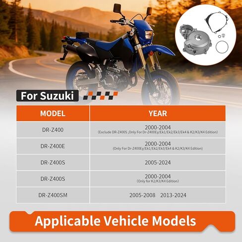 Stator Cover & Gasket Kit For Suzuki DR-Z400 DR-Z400SM/S/E 2000-2024 (2000-2004 Exclude Dr-Z400w/K1/K2/K3/K4 & Y/K1) 11351-29F60 in Kuwait