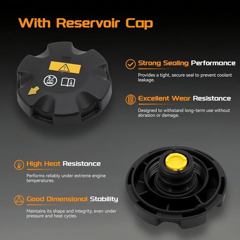 Coolant Recovery Overflow Reservoir Tank w/Sensor & Cap Compatible with 2012-2019 BMW 120i, 220i, 228i, 320i, 328i, 420i, 428i, 520i L4 2.0L, Replace# 17137609469, 17137642158 in Kuwait