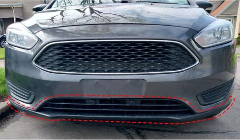 شبكة الستارة الأمامية السفلية من KUAFU متوافقة مع طراز Ford Focus W/O Sport موديل 2015-2018 بدون استبدال Ecoboost Pkg للوحة المصد F1EZ17626A المفسد والشفاه الذقن المطلية باللون الأسود in Kuwait