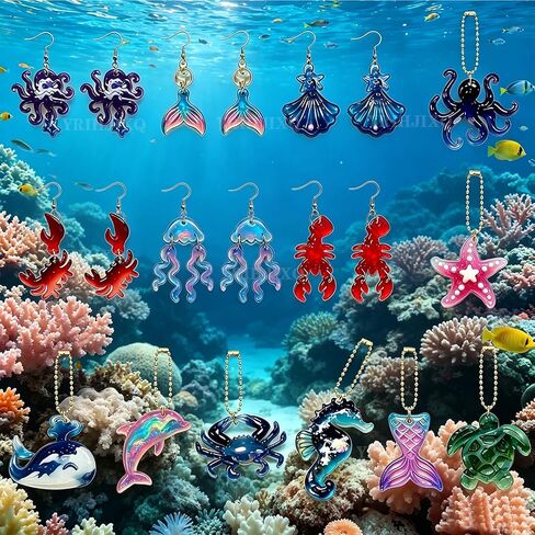 3Pcs Ocean Sea Animal Resin Keychain Molds Epoxy Casting Molds with Marine Creatures DIY Keychains,Pendants,Jewelry Making,Crafts Ornaments in Saudi Arabia