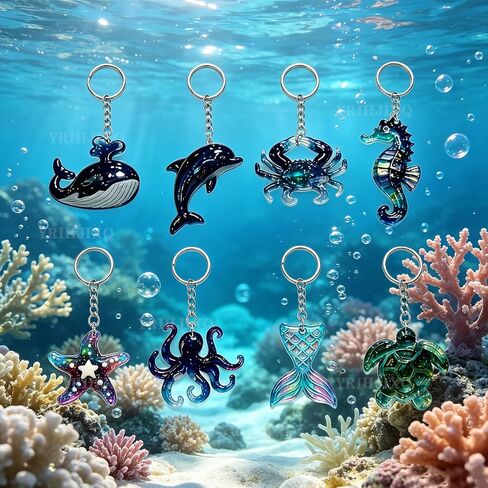 3Pcs Ocean Sea Animal Resin Keychain Molds Epoxy Casting Molds with Marine Creatures DIY Keychains,Pendants,Jewelry Making,Crafts Ornaments in Saudi Arabia