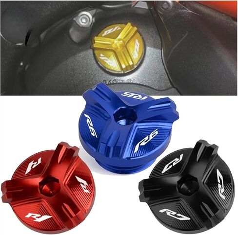 Motorcycle CNC Engine Oil Filler Cap Plug Screw Compatible with Yamaha R6 YZF R7 2021 2022 YZF-R1 1998-2020 YZF-R3 YZF-R6 R6S 2006-2021 in Kuwait