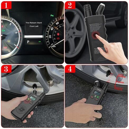 أداة إعادة تعلم TPA01 TPMS لمركبات جنرال موتورز، أداة تنشيط مستشعر 2 في 1 مع مقياس ضغط الإطارات الرقمي 150 رطل لكل بوصة مربعة، إعادة ضبط سريعة وسهلة في دقائق in Kuwait