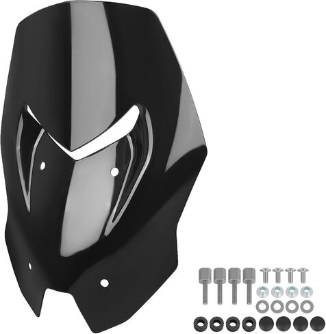 استبدال الزجاج الأمامي للدراجات النارية لـ Kawasaki Z900 Z 900 2025 2026 PC فقاعة مزدوجة للزجاج الأمامي (أسود) in Kuwait