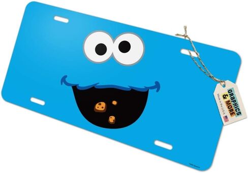 GRAPHICS & MORE Sesame Street Cookie Monster Face Novelty Metal Vanity Tag License Plate in Kuwait