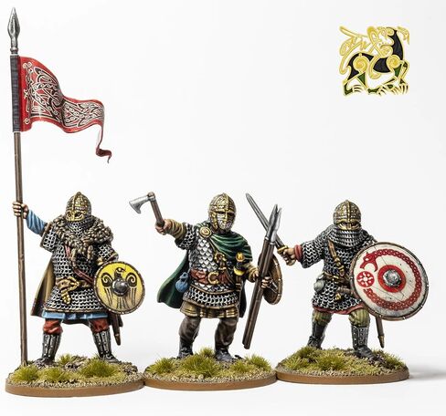 Wargames Delivered - Victrix Early Saxon Armoured Warriors with Bonus Miniature STL Download - 36 Detailed 28mm Miniatures, Dark Age Infantry with Swords, Spears, Javelins for Historical Wargames in Kuwait