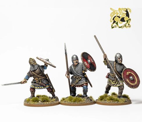 Wargames Delivered - Victrix Early Saxon Armoured Warriors with Bonus Miniature STL Download - 36 Detailed 28mm Miniatures, Dark Age Infantry with Swords, Spears, Javelins for Historical Wargames in Kuwait