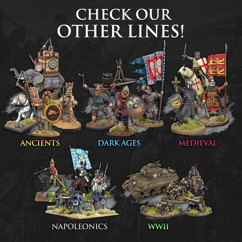 Wargames Delivered - Victrix Early Saxon Armoured Warriors with Bonus Miniature STL Download - 36 Detailed 28mm Miniatures, Dark Age Infantry with Swords, Spears, Javelins for Historical Wargames in Kuwait