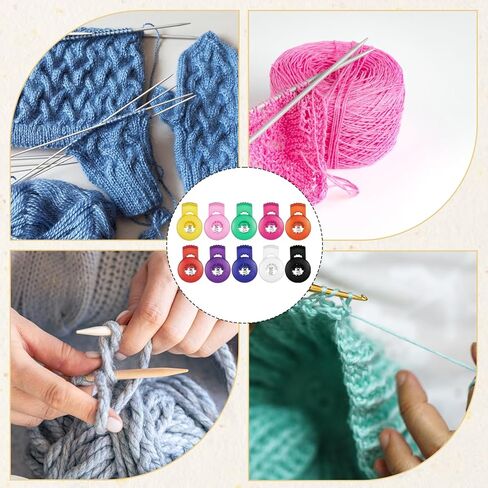 20 PCS Knitting Needle Stoppers, Stitch Stoppers for Knitting Needles Plastic Needle Point Locks Protectors Knit Needles Tips Stopper Single Hole Spring Toggle Stitch Stopper for Hand DIY Supplies in Kuwait