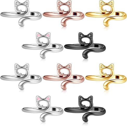 JJUNW 10Pcs Crochet Ring, Crochet Tension Ring, Adjustable Crochets Rings for Finger Yarn Holder for Crocheting, Knitting Crochets Supplies Gift for Crocheters, Knitters, Mom and Women in Kuwait