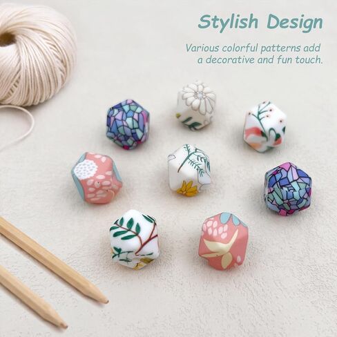 Mnvhoky Hexagon Pattern Knitting Needle End Caps, Silicone Stitch Holders, Needle Stoppers for 3mm-10mm Needles(8PCS) in Saudi Arabia