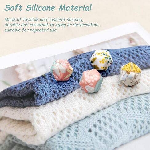 Mnvhoky Hexagon Pattern Knitting Needle End Caps, Silicone Stitch Holders, Needle Stoppers for 3mm-10mm Needles(8PCS) in Saudi Arabia