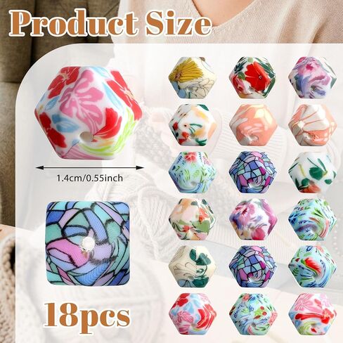 HJZHII 18 Pcs Knitting Needle Stoppers, Knitting Needle Point Protectors Hexagon Cute Print Knitting Needles Caps Silicone Stitch Holders Needles Tip Stoppers for Knittings Craft DIY in Kuwait