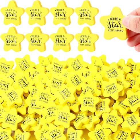 Spakon 25 Sets Inspirational Star Erasers for Kids 1.57" Large Cute Star Shaped Erasers Bulk Fun Motivational Gifts for Students Classroom Rewards Office Desk School Prizes Party Favors in Kuwait