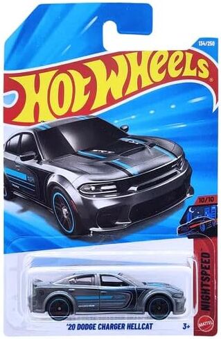 Hot Wheels '20 Dodge Charger Hellcat [Gray] - Night Speed 10/10, 134/250-1:64 Scale Diecast Toy Vehicle in Kuwait