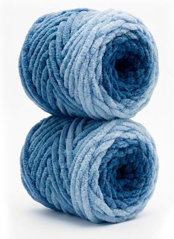 Chunky Gradient Yarn for Beginners - 2 Pack Giant Ombre Hand Knitting Yarn, Soft Crocheting Yarn (Total 1kg/35.2oz 170yds) (Deep Sea) in Saudi Arabia