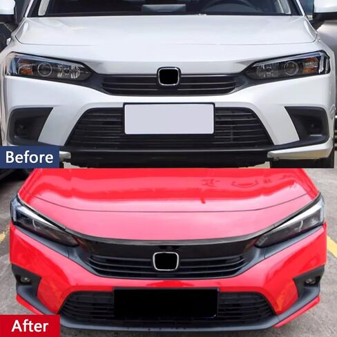 Car Accessories Front Hood Grill Cover Bonnet Trim Trims Compatible with Honda Civic 11th Gen Saden 2022 2023 2024 2025 (Glossy Black) 3 ABS (Not For Hybrid & Hatchback) in Saudi Arabia