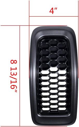 7X Matte Black Honeycomb Grille Grill Inserts with Retro Gray/Grey Trim with for 2014-2018 Jeep Cherokee 68303626AA, 68303626AB, 68303626AC in Saudi Arabia