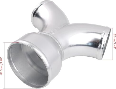 Cold Air Intake Turbo Intercooler Piping Fit for Twin-Turbo or Dual Intake Systems, Two 2.5" Pipes Merge into a Single 3.5" O.D in Saudi Arabia