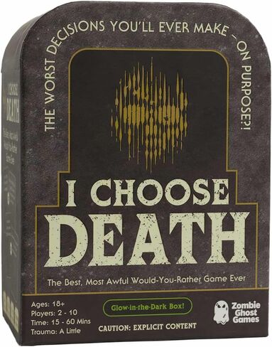 I Choose Death Would-You-Rather Card Game for Adults - Glow-in-the-Dark Tombstone Box - What Would You Rather Do Party Game with 300 Scenario Cards - Great Gift for Parties, Halloween, Birthdays - 18+ in Saudi Arabia
