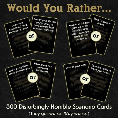 I Choose Death Would-You-Rather Card Game for Adults - Glow-in-the-Dark Tombstone Box - What Would You Rather Do Party Game with 300 Scenario Cards - Great Gift for Parties, Halloween, Birthdays - 18+ in Saudi Arabia