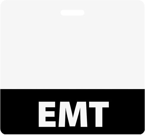 EMT Badge Buddy Emergency Medical TechnicianHorizontal Black Heavy Duty 1 Pc - Spill & Tear Proof - Double Sided Made in USA in Saudi Arabia