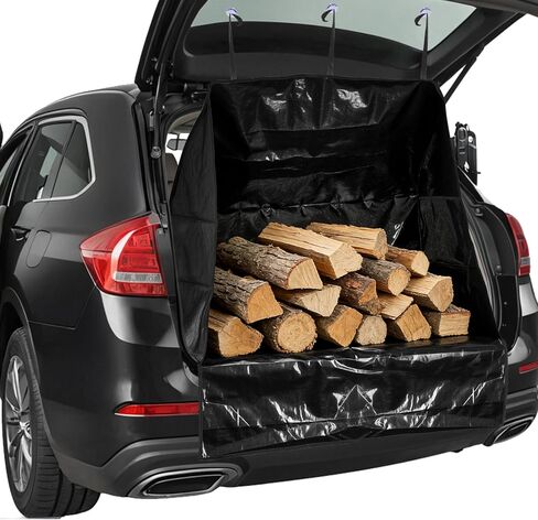 Cargo Liner for SUV with Sides, Waterproof Car Trunk Mat, Reusable Dumpster Bag for Waste with Bumper Flap Protector for SUVs Sedans Vans, Yard Waste Bag for Hay Debris(Black) in Saudi Arabia