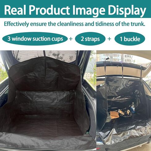 Cargo Liner for SUV with Sides, Waterproof Car Trunk Mat, Reusable Dumpster Bag for Waste with Bumper Flap Protector for SUVs Sedans Vans, Yard Waste Bag for Hay Debris(Black) in Saudi Arabia