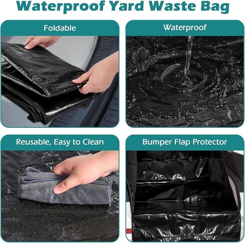 Cargo Liner for SUV with Sides, Waterproof Car Trunk Mat, Reusable Dumpster Bag for Waste with Bumper Flap Protector for SUVs Sedans Vans, Yard Waste Bag for Hay Debris(Black) in Saudi Arabia
