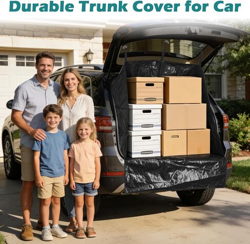Cargo Liner for SUV with Sides, Waterproof Car Trunk Mat, Reusable Dumpster Bag for Waste with Bumper Flap Protector for SUVs Sedans Vans, Yard Waste Bag for Hay Debris(Black) in Saudi Arabia