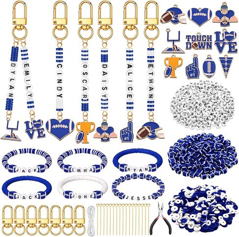 Hinly 3718 Pcs 24 Sets Softball Beads for Keychain Bracelets Making Kit Softball Charms Sports Party Favors DIY Bulk Key Chain Craft Adjustable Letter Bead String Alphabet Sport Charm Jewelry Making in Kuwait