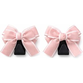 Car Headrest Hooks 2 Pack Seat Back Hanger for Bags and Groceries Heavy Duty Auto Organizer Easy Install Storage Hook for Purse Handbag Shopping Bags (Pink Bow) in Saudi Arabia