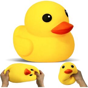 Duck Squishy Squeeze Toy, Cute Yellow Duck Giant Squishy Toys, Soft Rubber Stress Relief Toy for Kids & Adults, Dough Stress Ball Sensory Fidget Toys for Party Favors Goodie Bag Fillers Birthday Gifts in Saudi Arabia