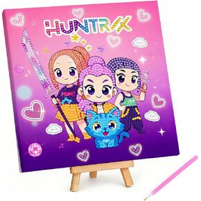 ZEHYRNE Diamond Art Compatible with KP0P Demon Movie Hunter Fans, Art and Crafts Kits for Girls Age 8-12 6-8, DIY Gem Art 丨Birthday Children's Day Gift, Bedroom Decor. with Wooden Stand in Saudi Arabia
